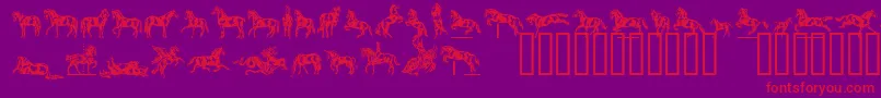 Linotypedressage Font – Red Fonts on Purple Background