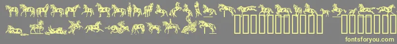 フォントLinotypedressage – 黄色のフォント、灰色の背景