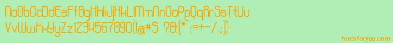 フォントAposiopesisNormal – オレンジの文字が緑の背景にあります。