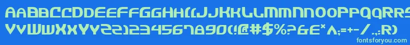 Jannisaries Font – Green Fonts on Blue Background