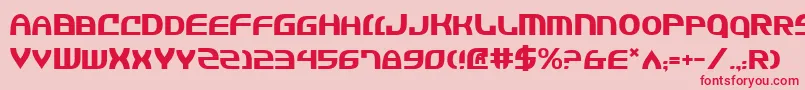 フォントJannisaries – ピンクの背景に赤い文字