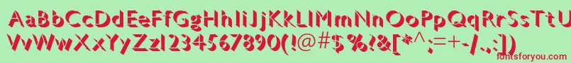 GillsansstdLightshadowed Font – Red Fonts on Green Background
