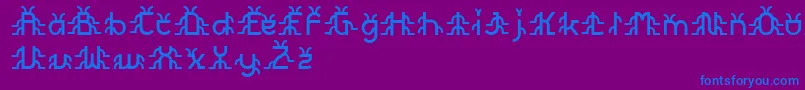 FuturexBugz-fontti – siniset fontit violetilla taustalla