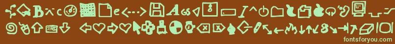 Czcionka Dot ffy – zielone czcionki na brązowym tle