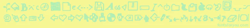 Dot ffy Font – Green Fonts on Yellow Background
