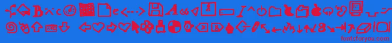 Dot ffy Font – Red Fonts on Blue Background