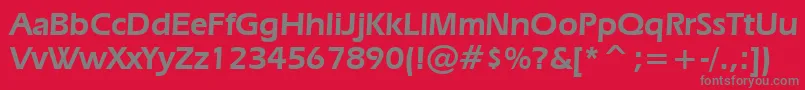 ErasDemiBt-Schriftart – Graue Schriften auf rotem Hintergrund