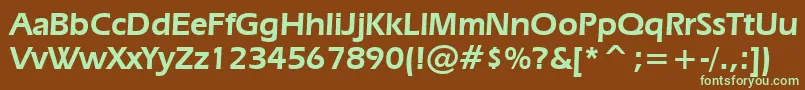 ErasDemiBt Font – Green Fonts on Brown Background