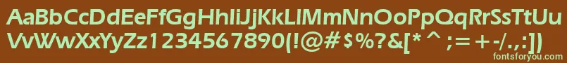 ErasDemiBt-fontti – vihreät fontit ruskealla taustalla