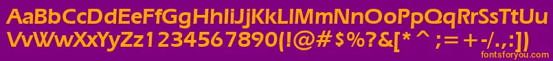 ErasDemiBt Font – Orange Fonts on Purple Background
