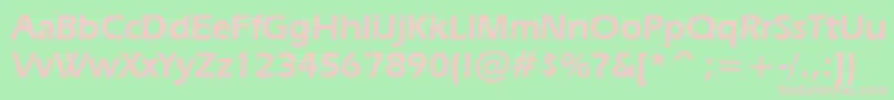 ErasDemiBt-fontti – vaaleanpunaiset fontit vihreällä taustalla