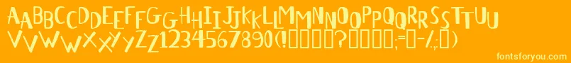 フォントAntelope – オレンジの背景に黄色の文字