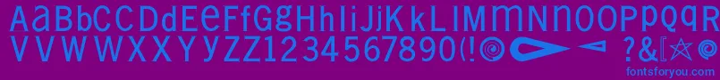 Vollkegelserif-Schriftart – Blaue Schriften auf violettem Hintergrund