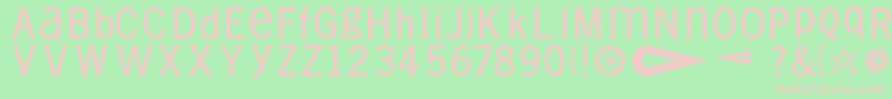 Vollkegelserif Font – Pink Fonts on Green Background