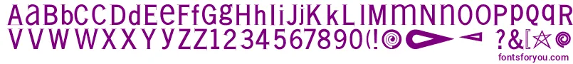 Vollkegelserif-fontti – violetit fontit