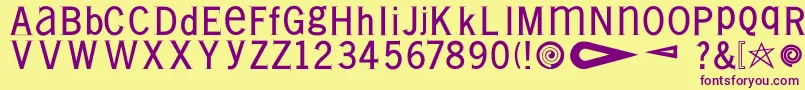 Vollkegelserif Font – Purple Fonts on Yellow Background