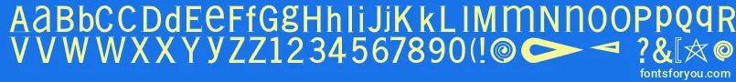 Vollkegelserif Font – Yellow Fonts on Blue Background