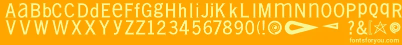 Vollkegelserif Font – Yellow Fonts on Orange Background