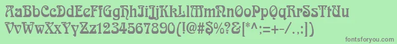 フォントAidanThinNormal – 緑の背景に灰色の文字