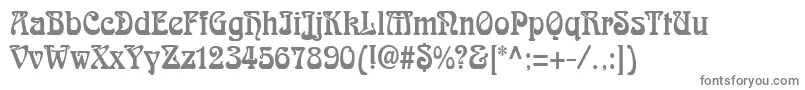 AidanThinNormal-fontti – harmaat kirjasimet valkoisella taustalla