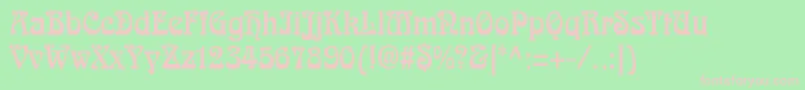 AidanThinNormal-fontti – vaaleanpunaiset fontit vihreällä taustalla