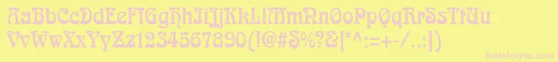 AidanThinNormal-fontti – vaaleanpunaiset fontit keltaisella taustalla