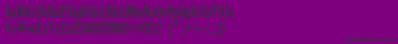 Bruskovayanarrowc-fontti – mustat fontit violetilla taustalla