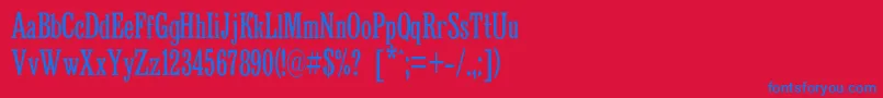 フォントBruskovayanarrowc – 赤い背景に青い文字