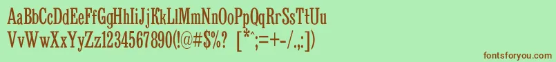 Bruskovayanarrowc Font – Brown Fonts on Green Background