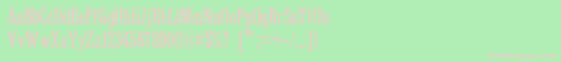 Bruskovayanarrowc-Schriftart – Rosa Schriften auf grünem Hintergrund