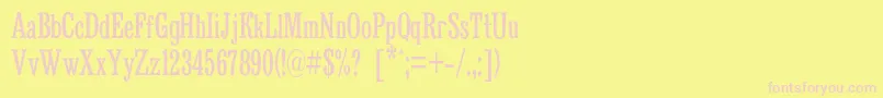 Bruskovayanarrowc Font – Pink Fonts on Yellow Background