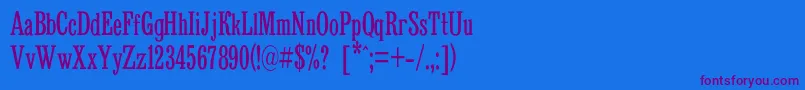 Bruskovayanarrowc Font – Purple Fonts on Blue Background