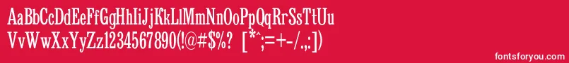 Bruskovayanarrowc-Schriftart – Weiße Schriften auf rotem Hintergrund