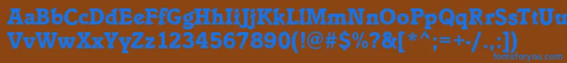 フォントIstriaBold – 茶色の背景に青い文字