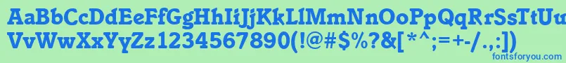 IstriaBold Font – Blue Fonts on Green Background