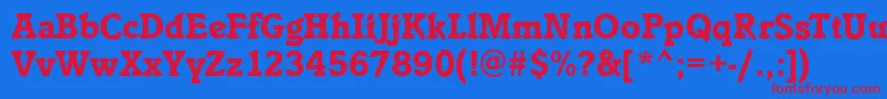 IstriaBold-fontti – punaiset fontit sinisellä taustalla