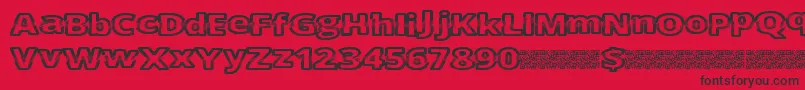 フォントCutfive – 赤い背景に黒い文字