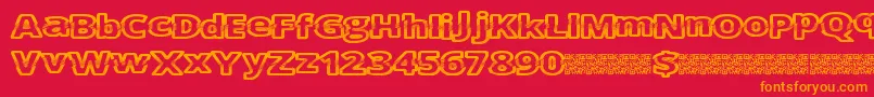 Cutfive Font – Orange Fonts on Red Background