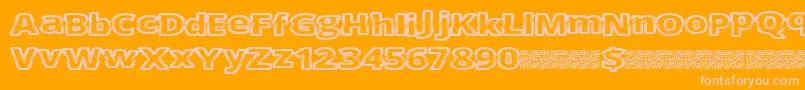 Cutfive Font – Pink Fonts on Orange Background