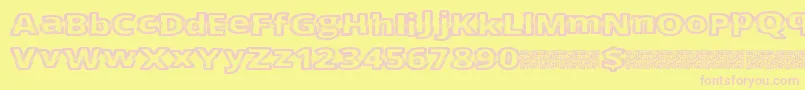 Cutfive Font – Pink Fonts on Yellow Background