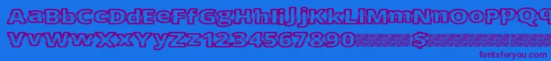 Cutfive Font – Purple Fonts on Blue Background