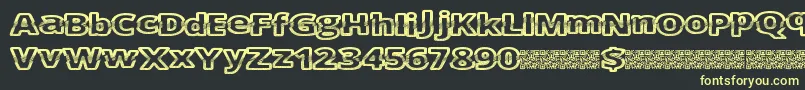 フォントCutfive – 黒い背景に黄色の文字