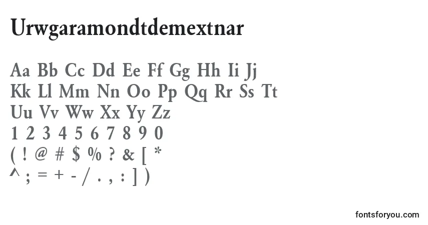 Urwgaramondtdemextnar Font – alphabet, numbers, special characters