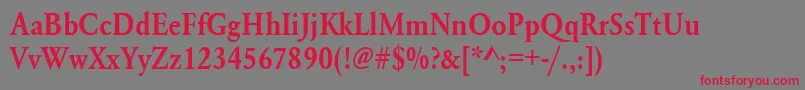 Urwgaramondtdemextnar Font – Red Fonts on Gray Background