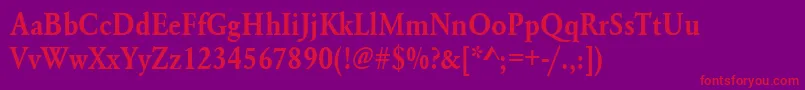 Urwgaramondtdemextnar Font – Red Fonts on Purple Background