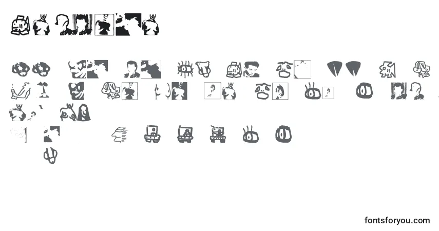 Czcionka ErosSimboli – alfabet, cyfry, specjalne znaki
