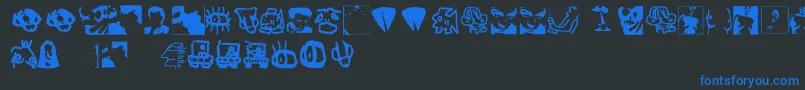 Шрифт ErosSimboli – синие шрифты на чёрном фоне