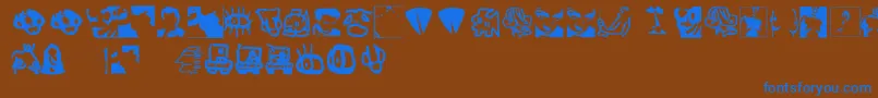 フォントErosSimboli – 茶色の背景に青い文字