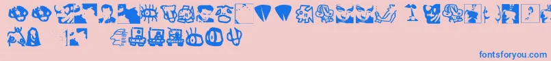 ErosSimboli Font – Blue Fonts on Pink Background