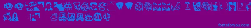 ErosSimboli-Schriftart – Blaue Schriften auf violettem Hintergrund